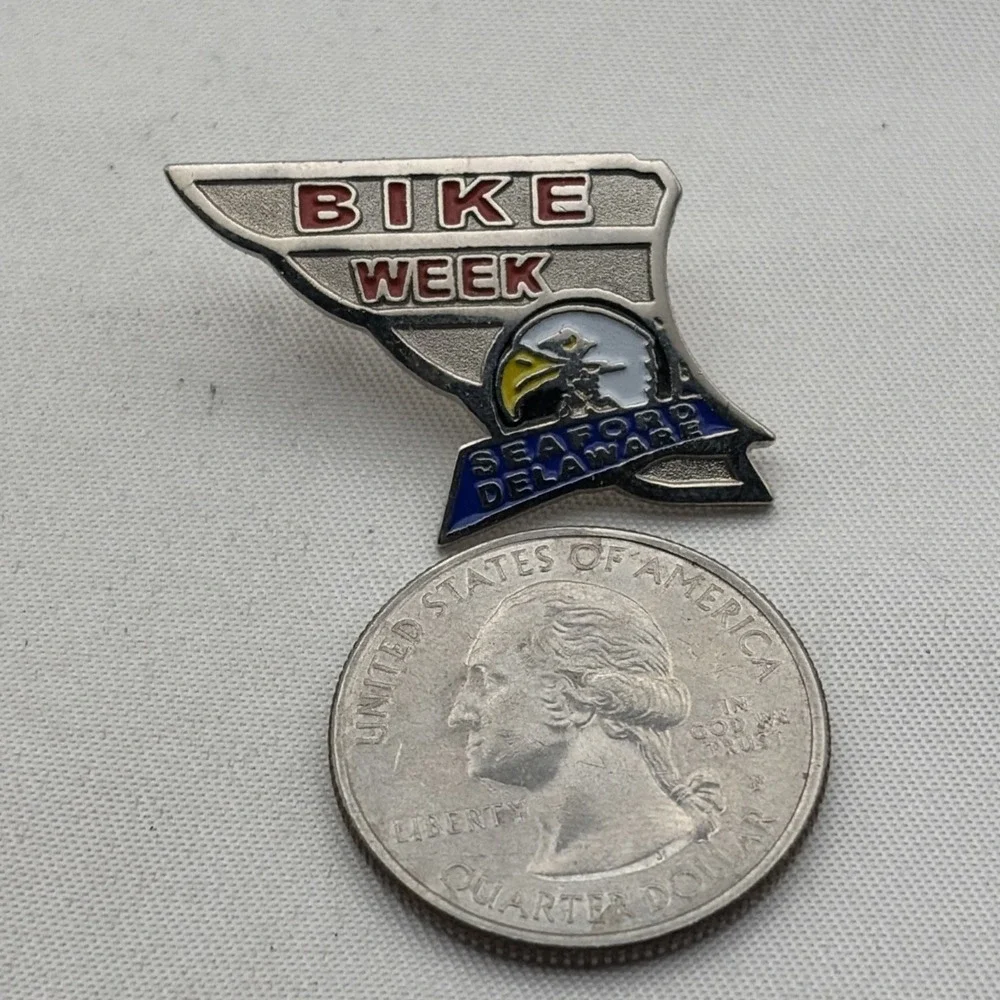 Seaford Delaware Bike Week Bald Eagle Motorcycles Lapel Hat Pin